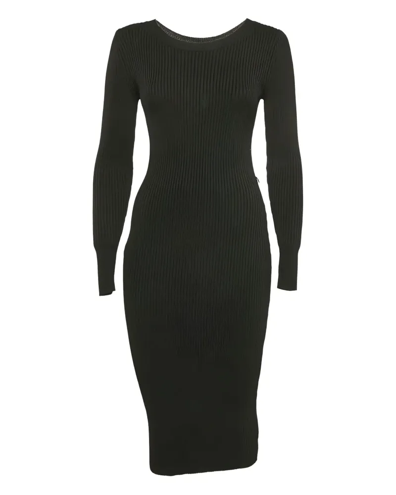Michael Kors Pre-owned geripptes Midikleid - Schwarz Schwarz