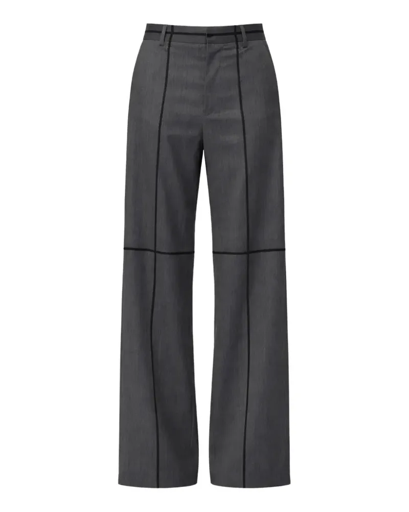 Maison Margiela contrast-piping wide-leg trousers - Grau Grau