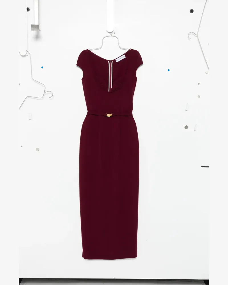 Rowen Rose Maxikleid mit angeschnittenen Ärmeln - Rot Rot
