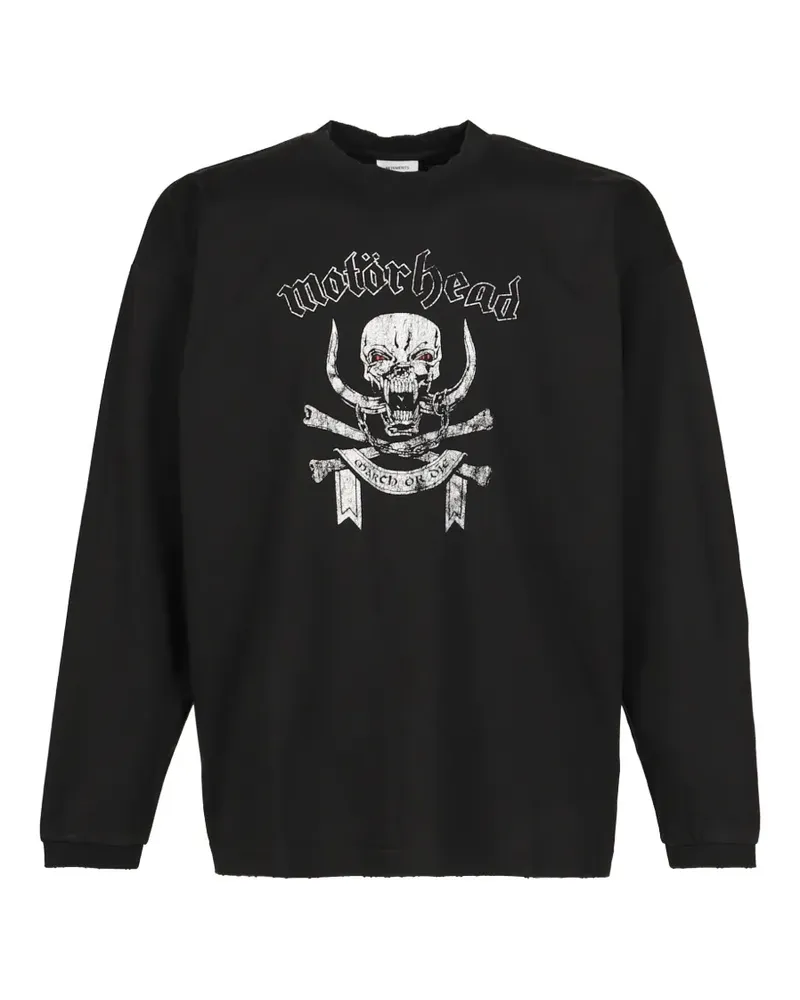 VETEMENTS x Motörhead Langarmshirt mit grafischem Print - Schwarz Schwarz