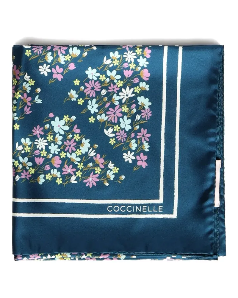 Coccinelle Sakura Flowers silk scarf - Blau Blau
