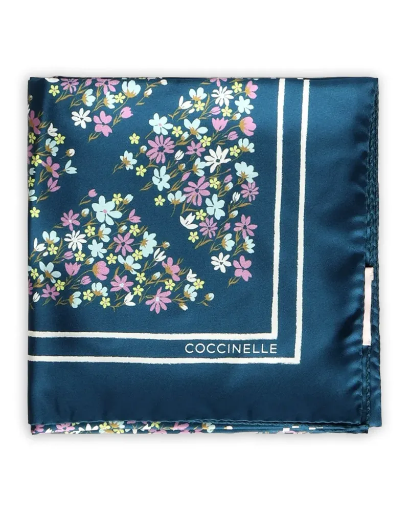 Coccinelle Sakura Flowers silk scarf - Blau Blau