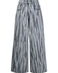 John Richmond Weite Hose mit abstraktem Print Blau