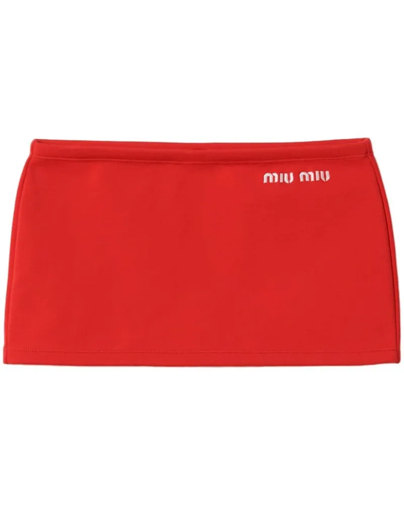 Miu Miu Minirock mit aufgesticktem Logo - Rot Rot