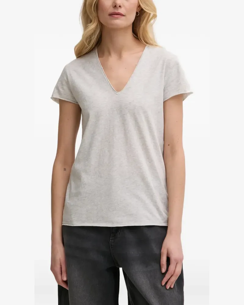 Zadig & Voltaire T-Shirt mit V-Ausschnitt - Grau Grau