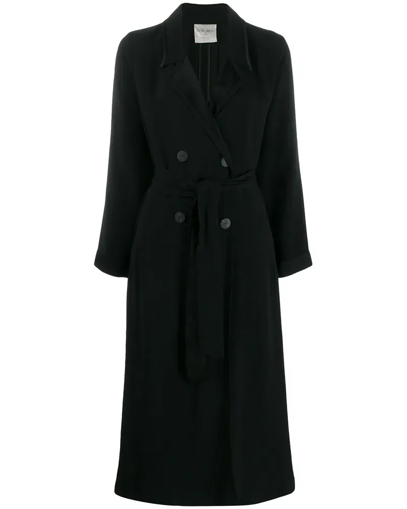 forte_forte Doppelreihiger Mantel - Schwarz Schwarz