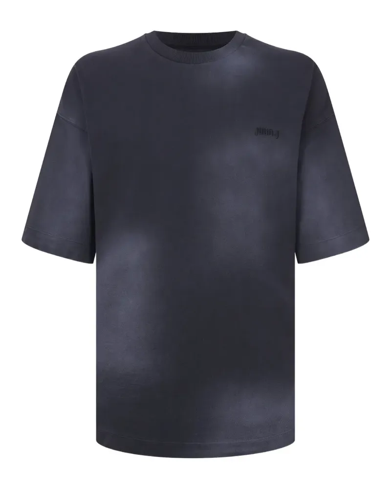 JUUN.J faded-effect logo-embroidered T-shirt - Schwarz Schwarz