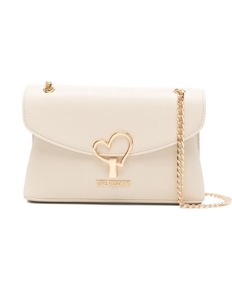 Moschino heart detail chain shoulder bag - Nude Nude