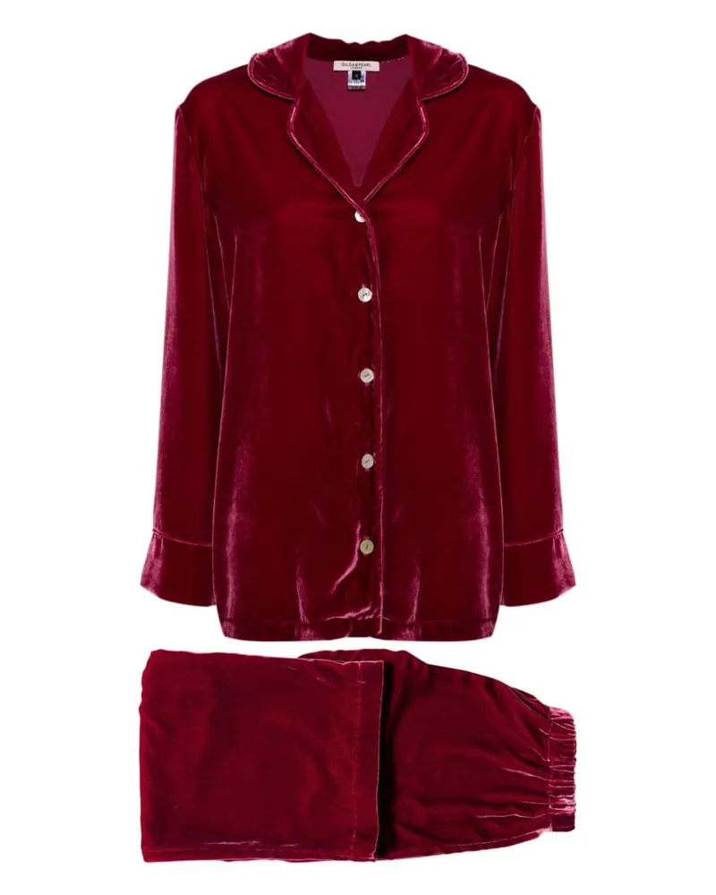 Gilda & Pearl Frankly My Dear Pyjama aus Samt - Rot Rot