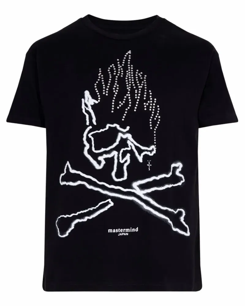 Travis Scott x Mastermind Skull T-Shirt mit Verzierung - Schwarz Schwarz