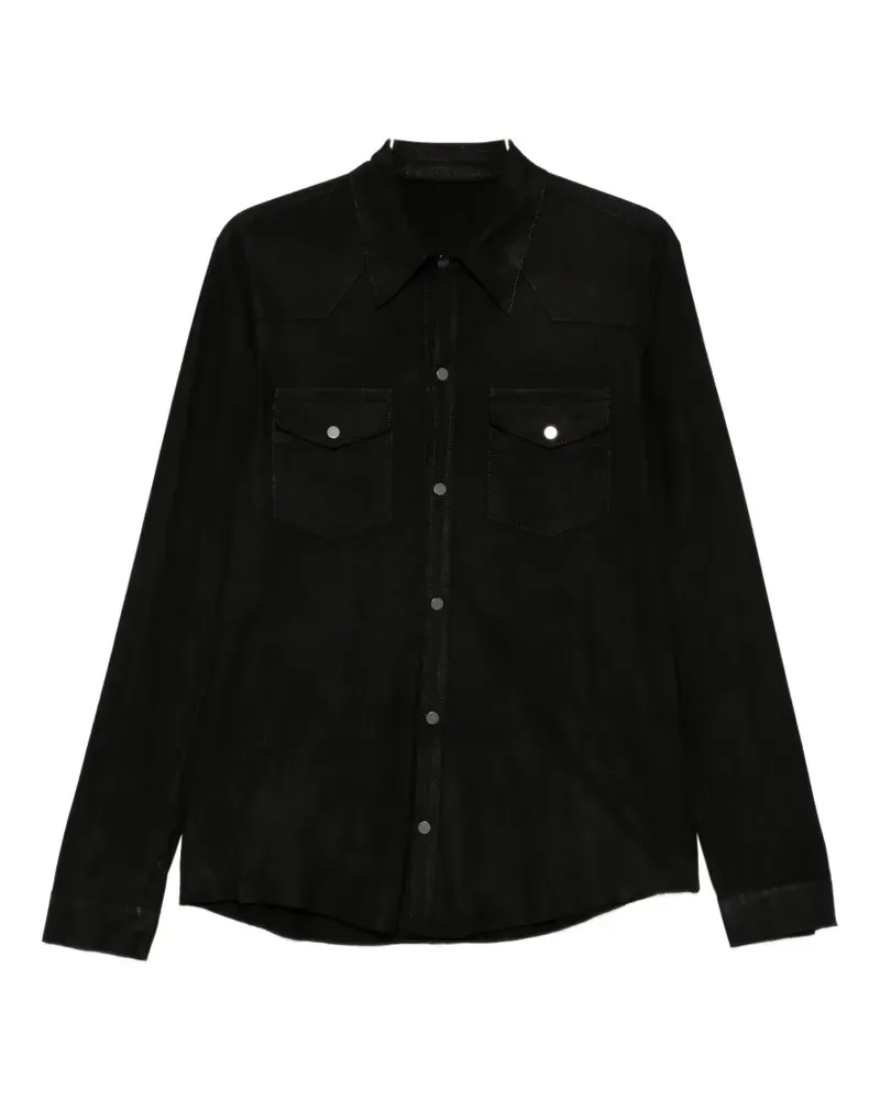 Salvatore Santoro suede shirt - Schwarz Schwarz