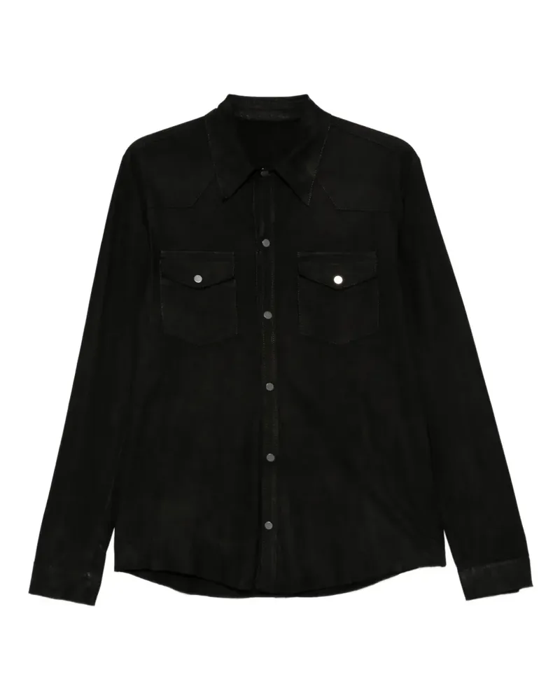 Salvatore Santoro suede shirt - Schwarz Schwarz