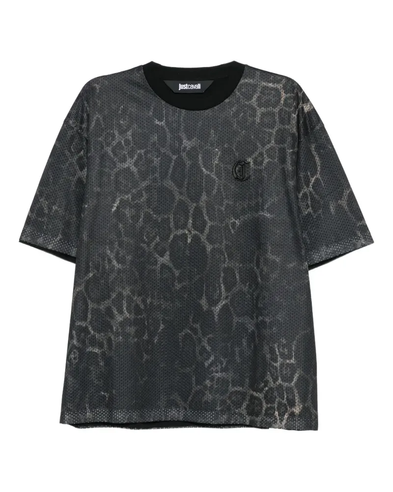 Just Cavalli T-Shirt mit Animal-Print - Schwarz Schwarz
