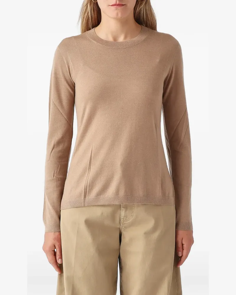 Max Mara Macina crew-neck long-sleeve sweater - Nude Nude