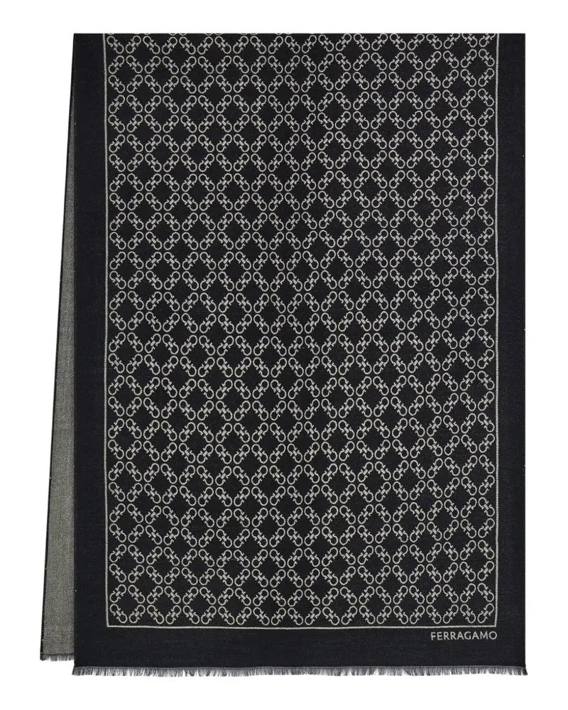 Ferragamo Gancini Jacquard-Stola mit Lurex - Schwarz Schwarz