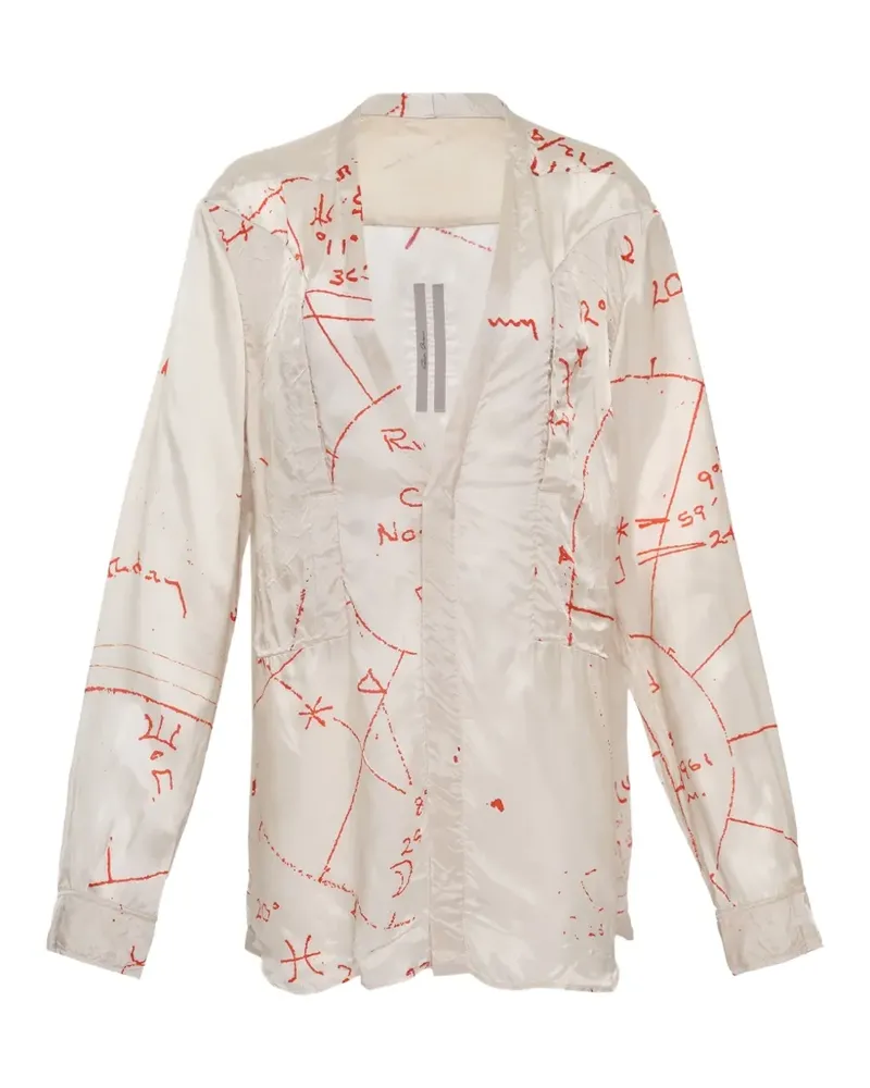 Rick Owens Larry Fogpocket printed shirt - Nude Nude