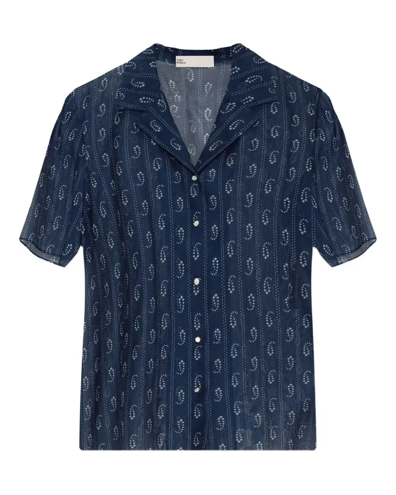 Tory Burch Camp shirt - Blau Blau