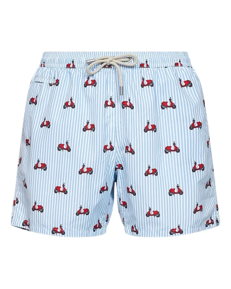 MC2 Saint Barth Lighting Micro scooter-print swim shorts - Blau Blau