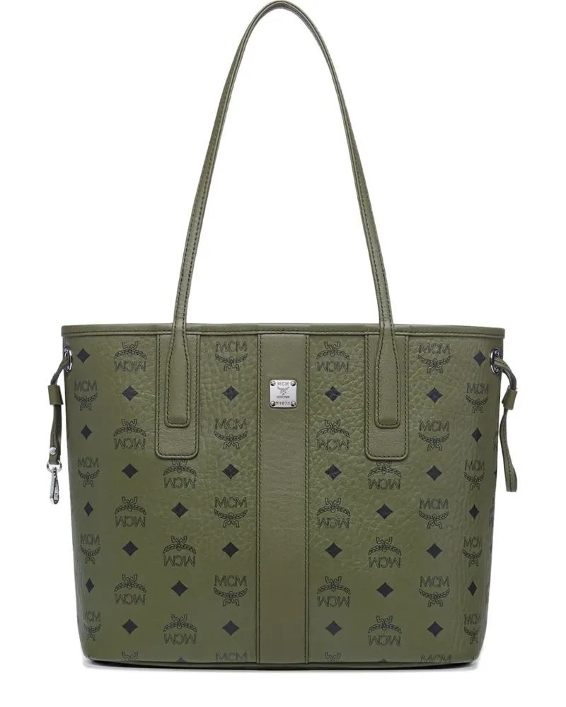 MCM small Liz logo-print tote bag - Grün Grün