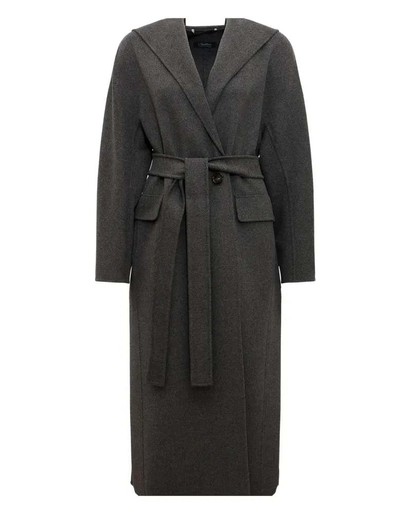 Max Mara Mantel mit Kapuze - Grau Grau