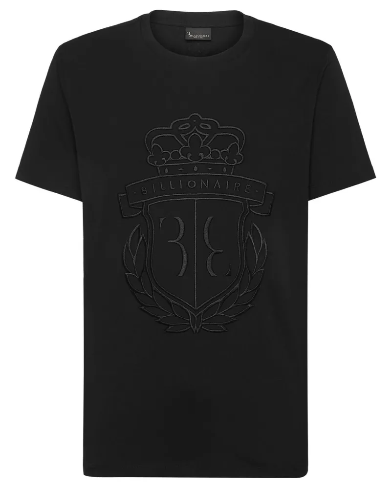 Billionaire T-Shirt mit Logo-Stickerei Schwarz