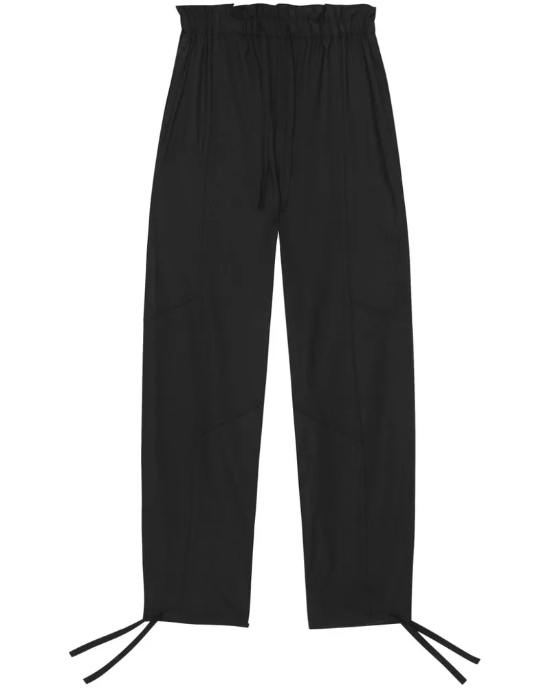 Ganni Hose mit Kordelzug - Schwarz Schwarz