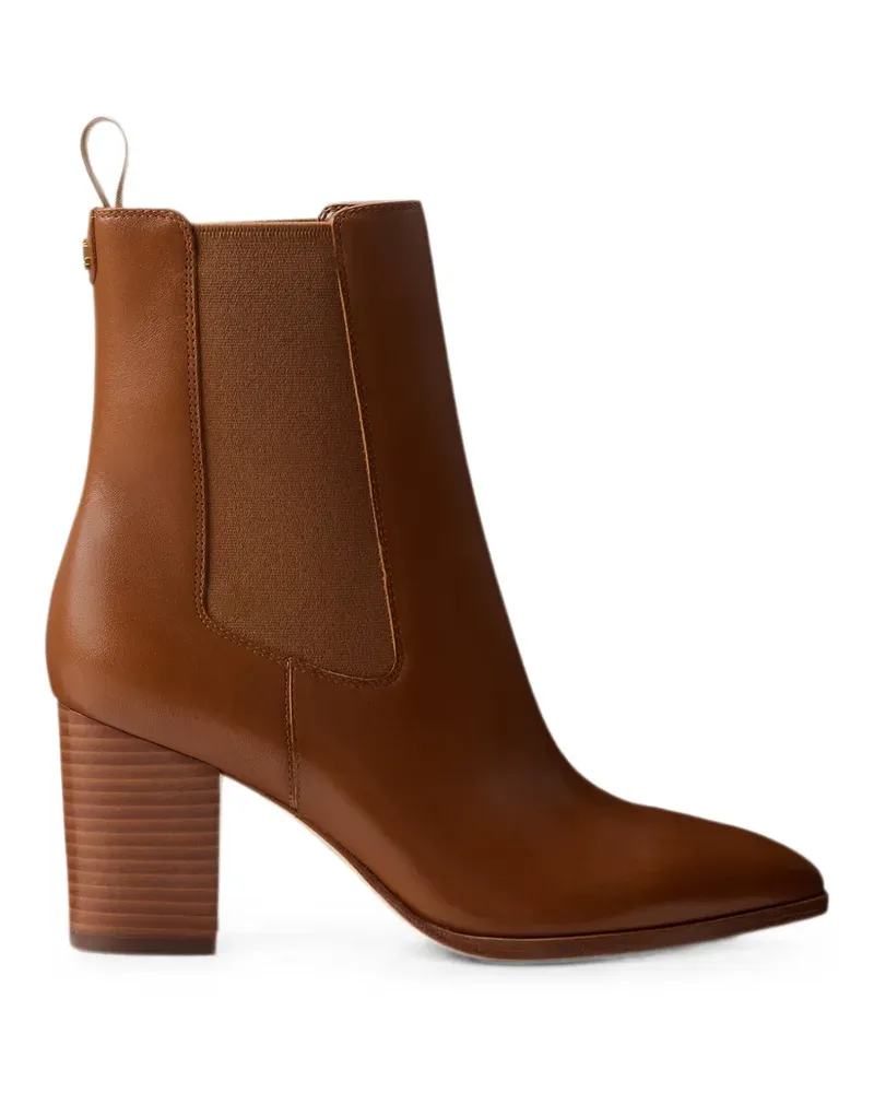 Ralph Lauren square-toe leather ankle boots - Braun Braun