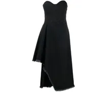 Asymmetrisches Jeanskleid - Schwarz