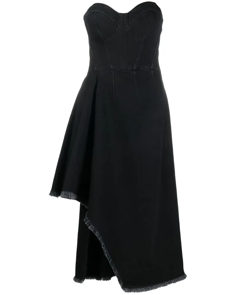 Alexander McQueen Asymmetrisches Jeanskleid - Schwarz Schwarz