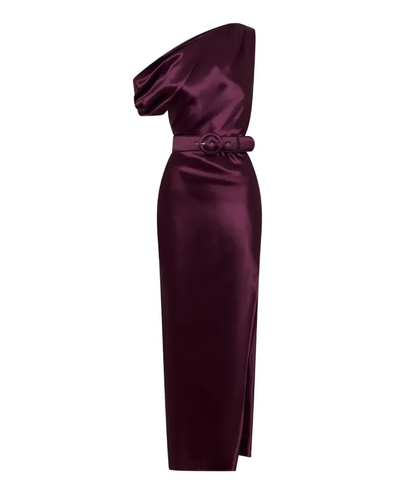 NICHOLAS Eartha One-Shoulder-Maxikleid mit Gürtel - Violett Violett