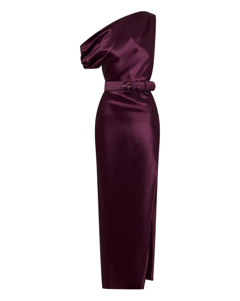 NICHOLAS Eartha One-Shoulder-Maxikleid mit Gürtel - Violett Violett