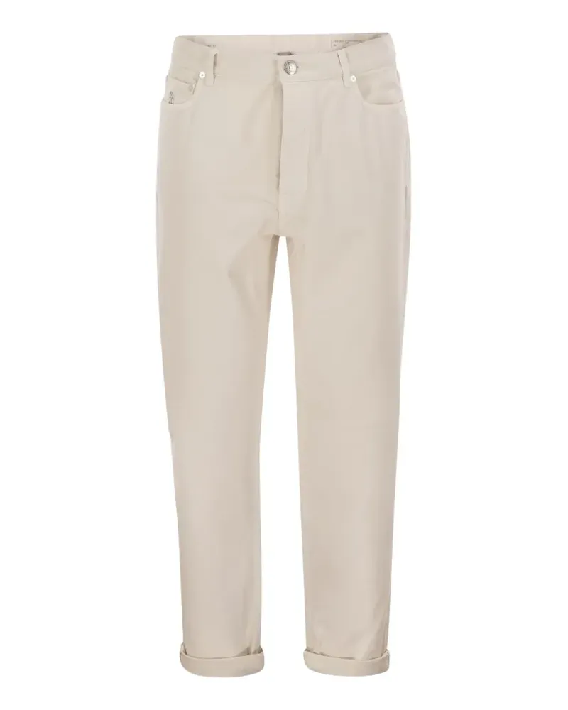 Brunello Cucinelli Tapered-Jeans im Five-Pocket-Design - Weiß Weiß