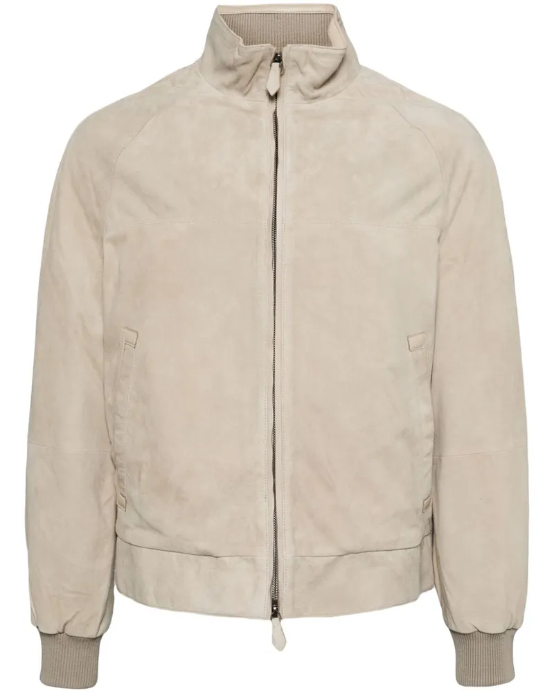 ManOnTheBoon Wildlederjacke mit Reißverschluss - Nude Nude