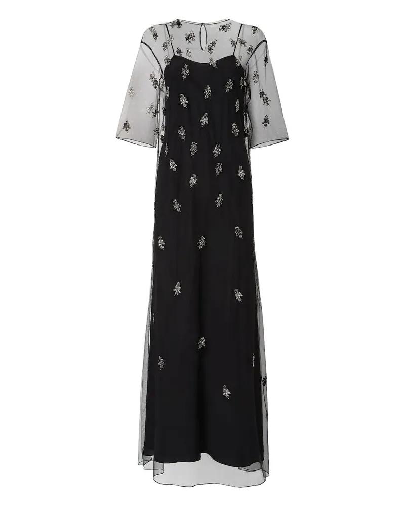 Fendi embroidered tulle dress - Schwarz Schwarz