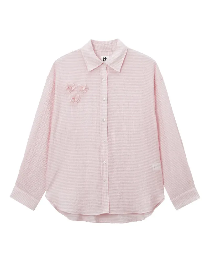 b+ab Hemd mit Blumenapplikation - Rosa Rosa