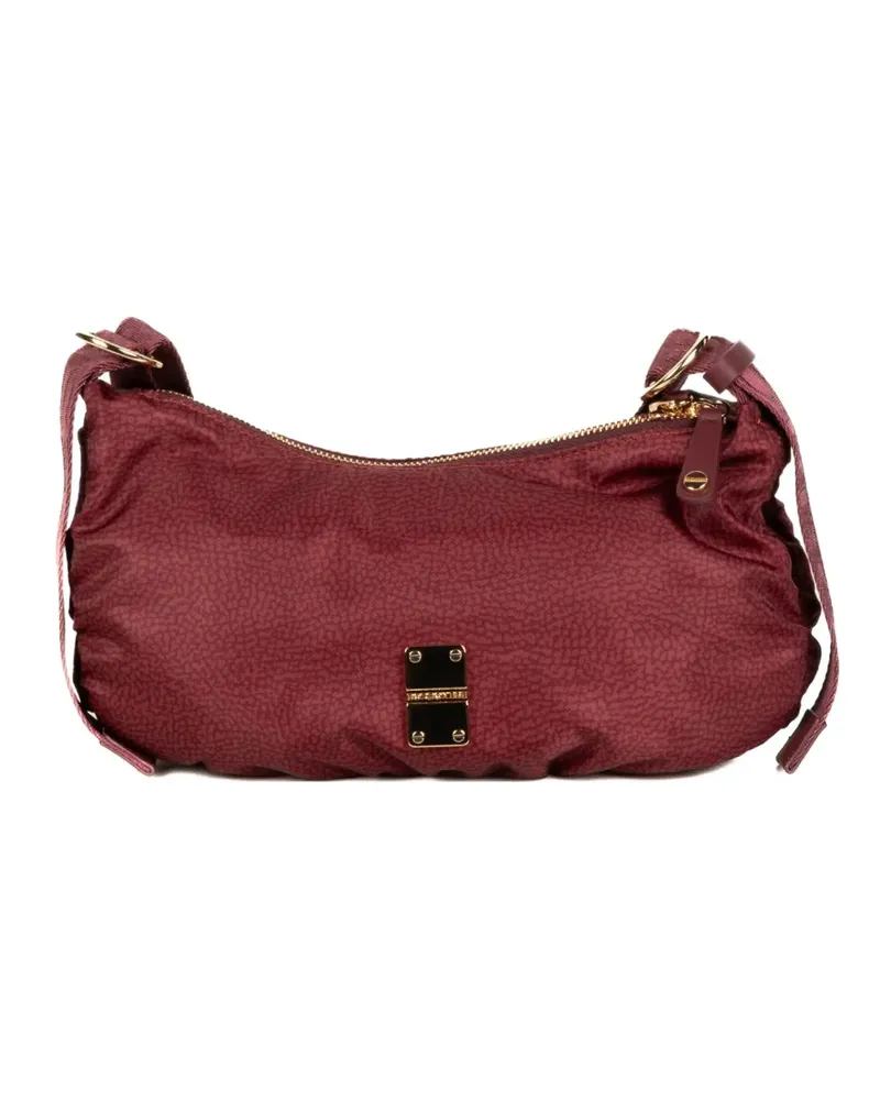 Borbonese top-zip logo-plaque shoulder bag - Rot Rot