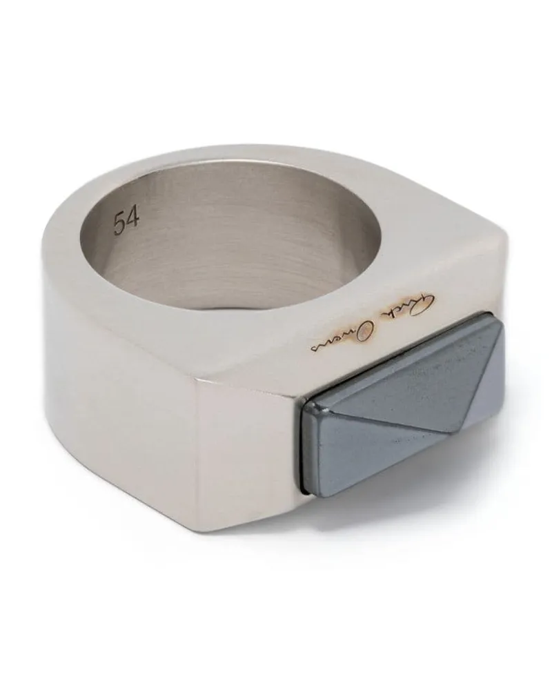 Rick Owens Crystal Pyramid Ring - Silber Silber