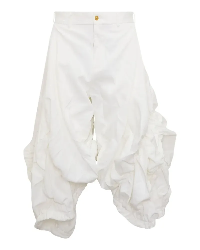 Comme des Garçons Geraffte Shorts mit Raffungen - Weiß Weiß