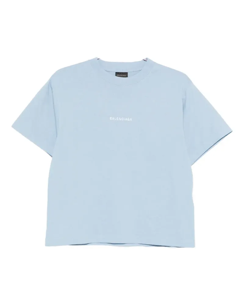 Balenciaga T-Shirt mit Logo - Blau Blau
