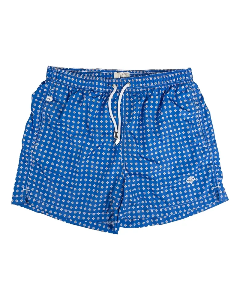 Luigi Borrelli floral-pattern drawstring swim shorts - Blau Blau