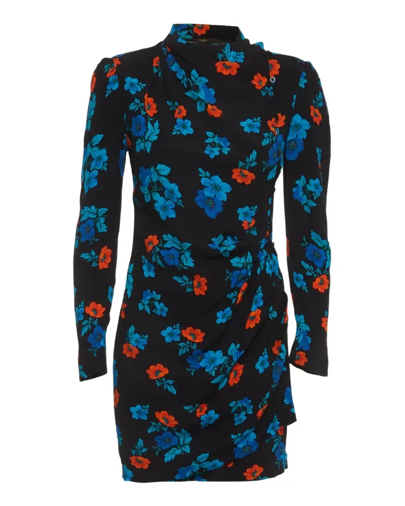 Maje floral-print mini dress - Schwarz Schwarz
