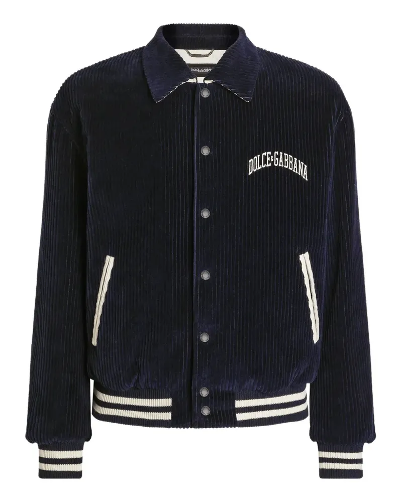 Dolce & Gabbana Collegejacke aus Cord - Blau Blau