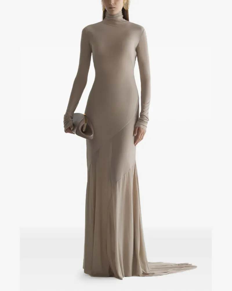 Thierry Mugler jersey gown dress - Nude Nude