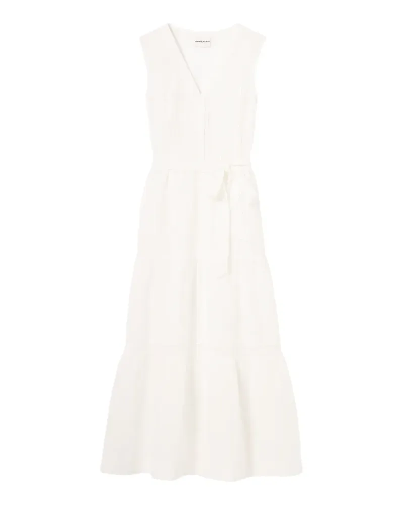 Claudie Pierlot lace-trim belted dress - Weiß Weiß