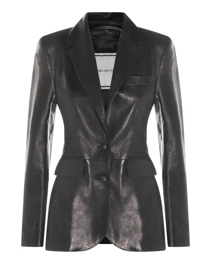 Tagliatore button leather jacket - Schwarz Schwarz