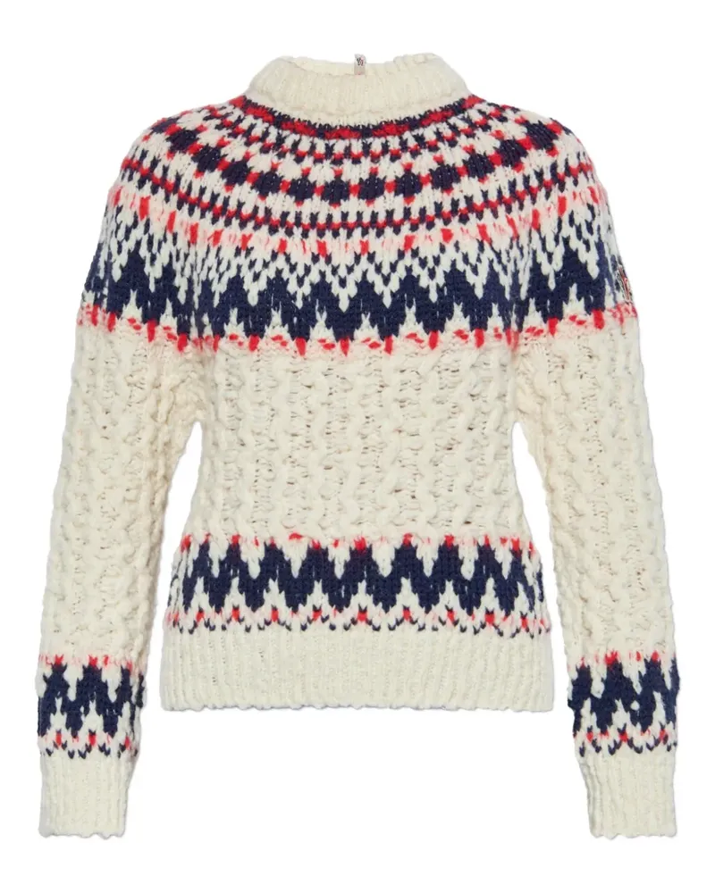 Moncler patterned-jacquard jumper - Nude Nude