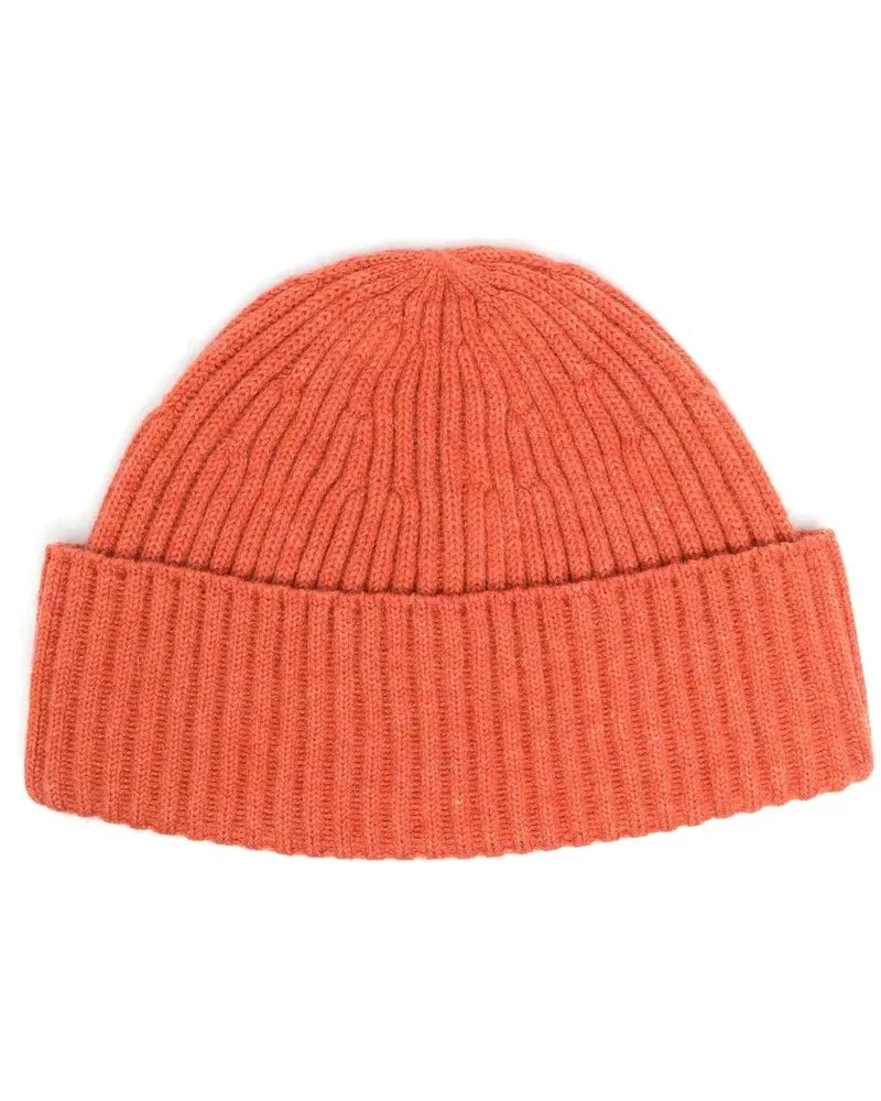 Brunello Cucinelli Gerippte Kaschmirmütze - Orange Orange