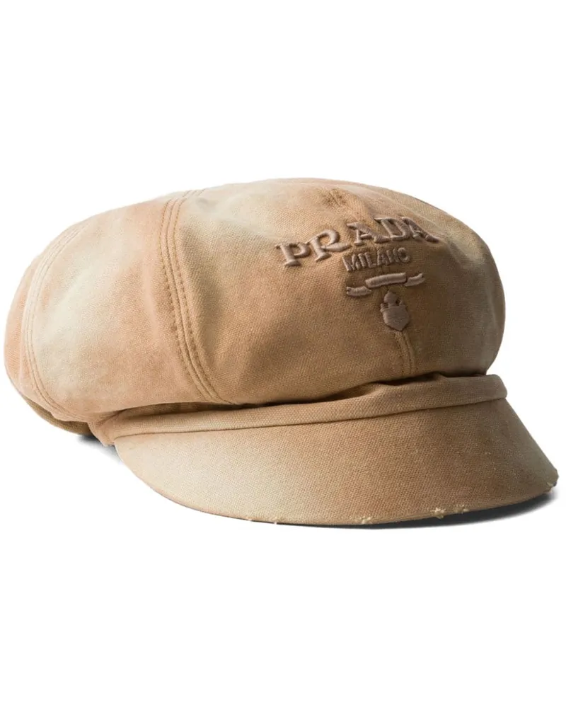 Prada Baseballkappe mit Logo-Stickerei - Nude Nude