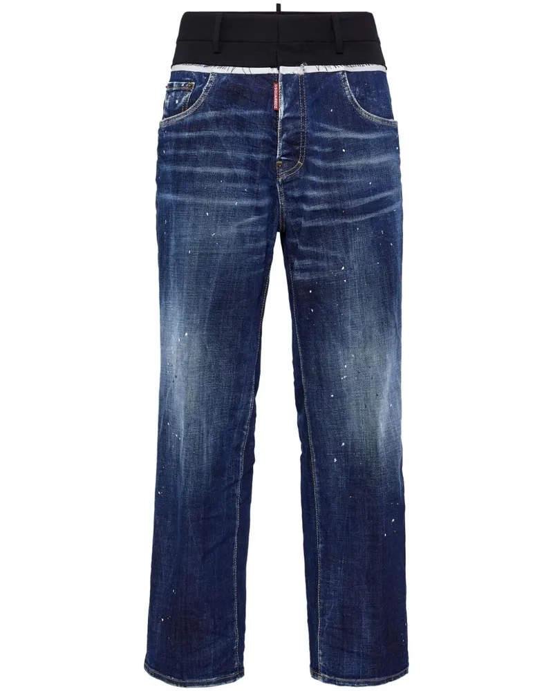 Dsquared2 Halbhohe Straight-Leg-Jeans - Blau Blau