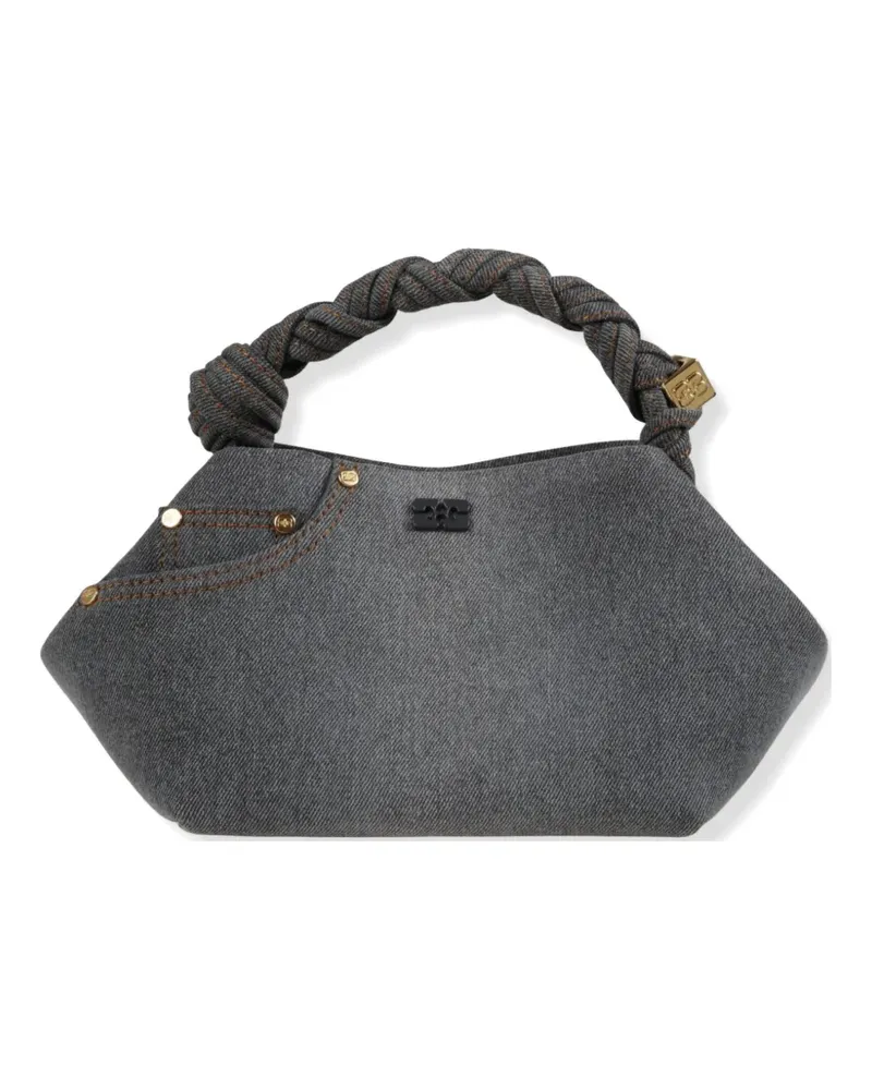 Ganni Bou braided-handle tote bag - Grau Grau